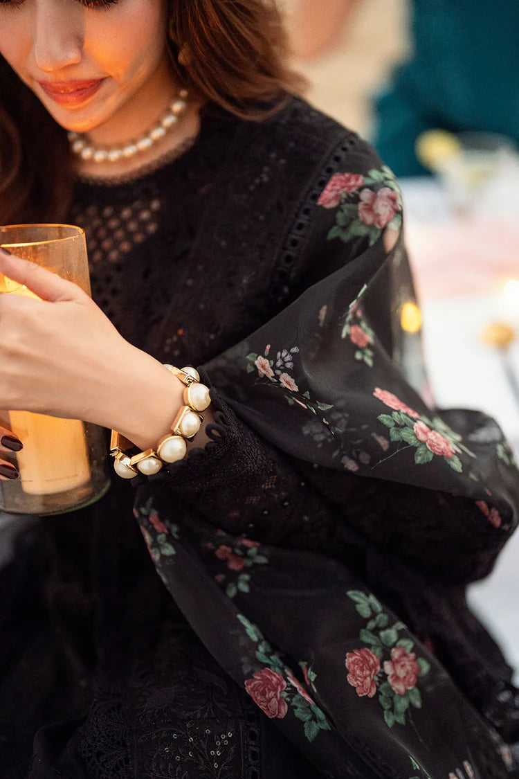 NUREH-3PC DHANAK LASER WORK EMBROIDERED SHIRT WITH MONARK PRINTED EMB DUPATTA & TROUSER