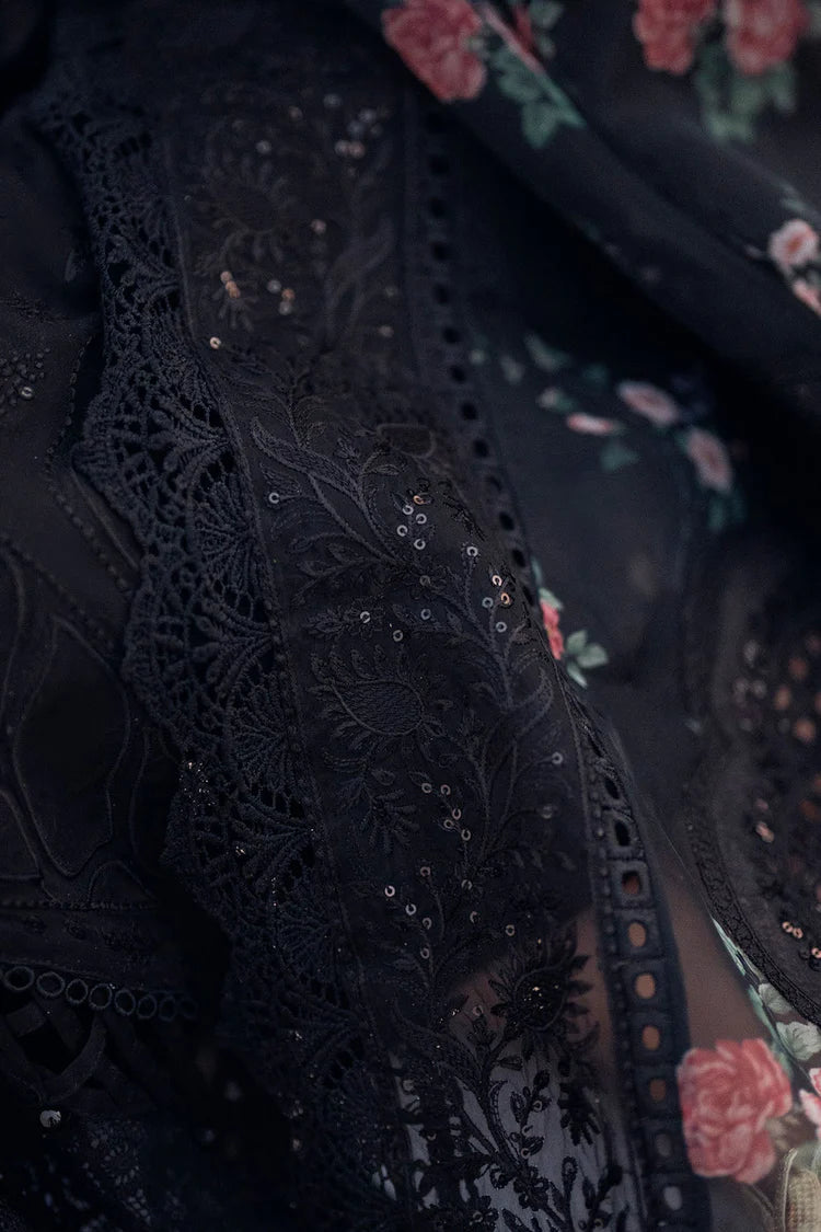 NUREH-3PC DHANAK LASER WORK EMBROIDERED SHIRT WITH MONARK PRINTED EMB DUPATTA & TROUSER