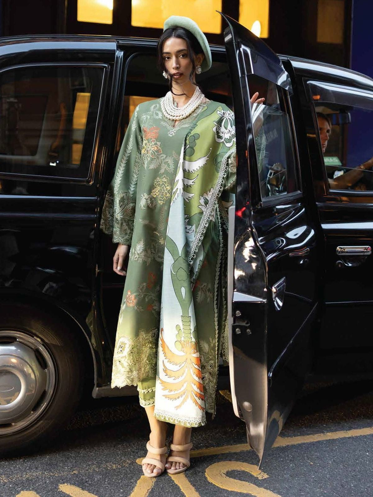 MUSHQ UNSTITCHED EMBROIDED DHANK 3 PC WITH PRINTED WOOL SHAWL