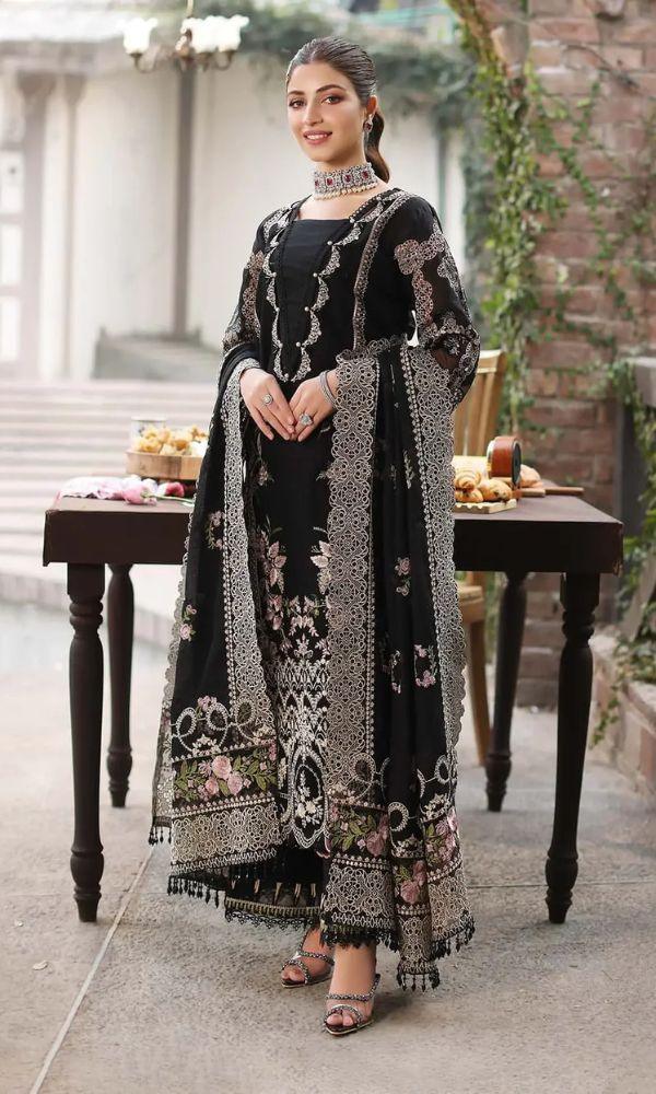KAHF 3PC UNSTITCHED DHANAK COLLECTION WITH HEAVY EMBROIDERED SHAWL