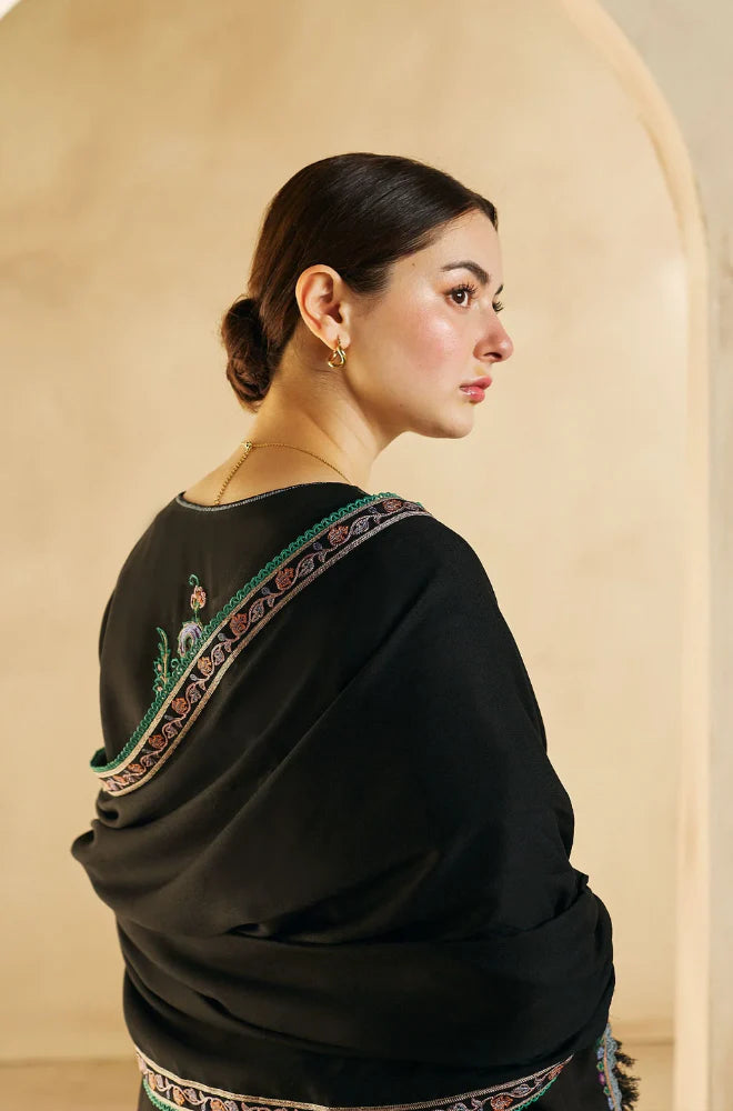 Zara Shah Jahan - 3PC Unstitched Dhanak Embroidered Shirt with Embroidered Back and Embroidered Dhanak Shawl