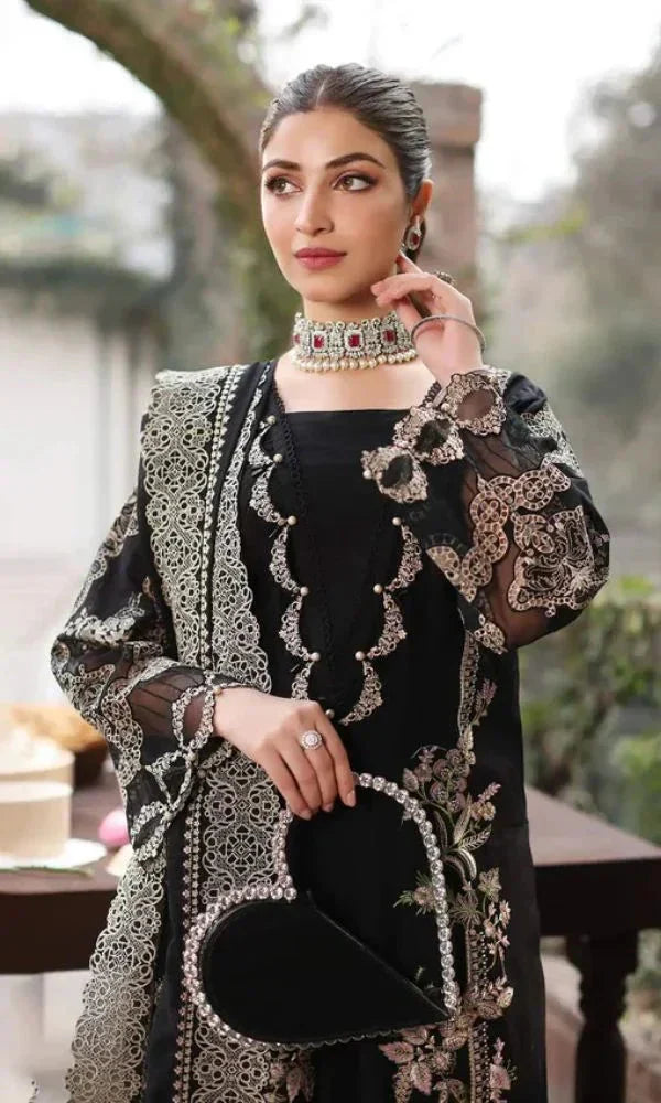 KAHF 3PC UNSTITCHED DHANAK COLLECTION WITH HEAVY EMBROIDERED SHAWL