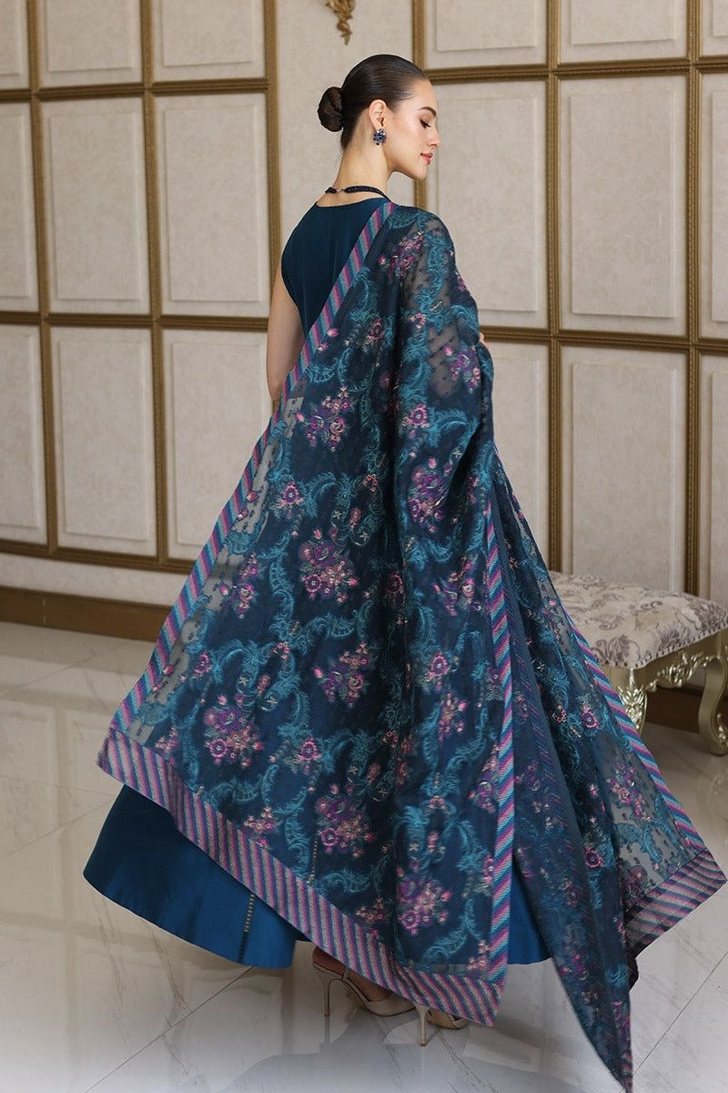 BAREEZE WINTER DHANAK UNSTITCHED 3PC WITH HEAVY EMBROIDERED SHAWL