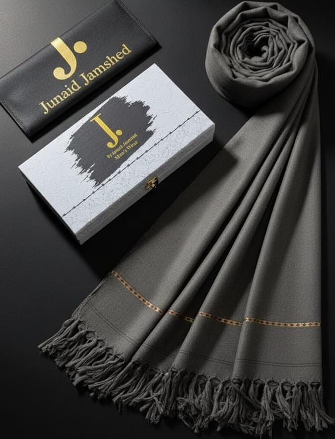 Men Exclusive Woolen Shawl Silver Grey D-008