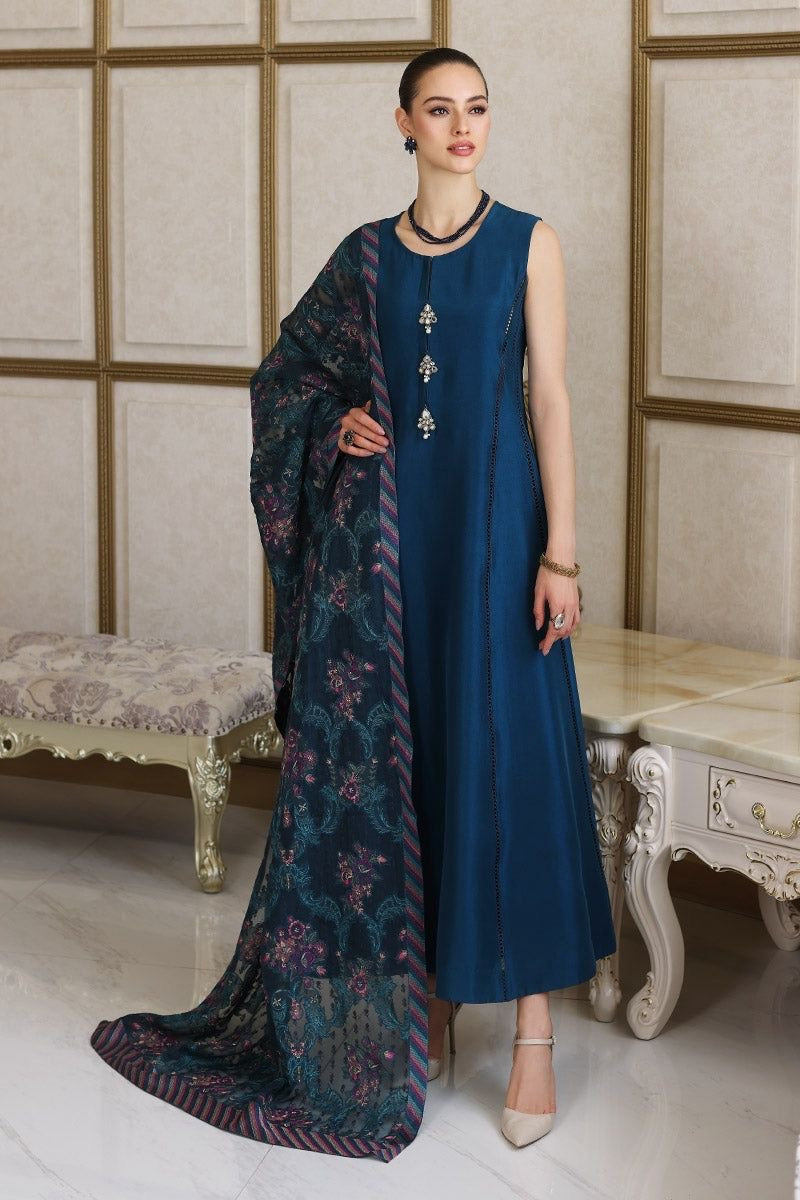 BAREEZE WINTER DHANAK UNSTITCHED 3PC WITH HEAVY EMBROIDERED SHAWL