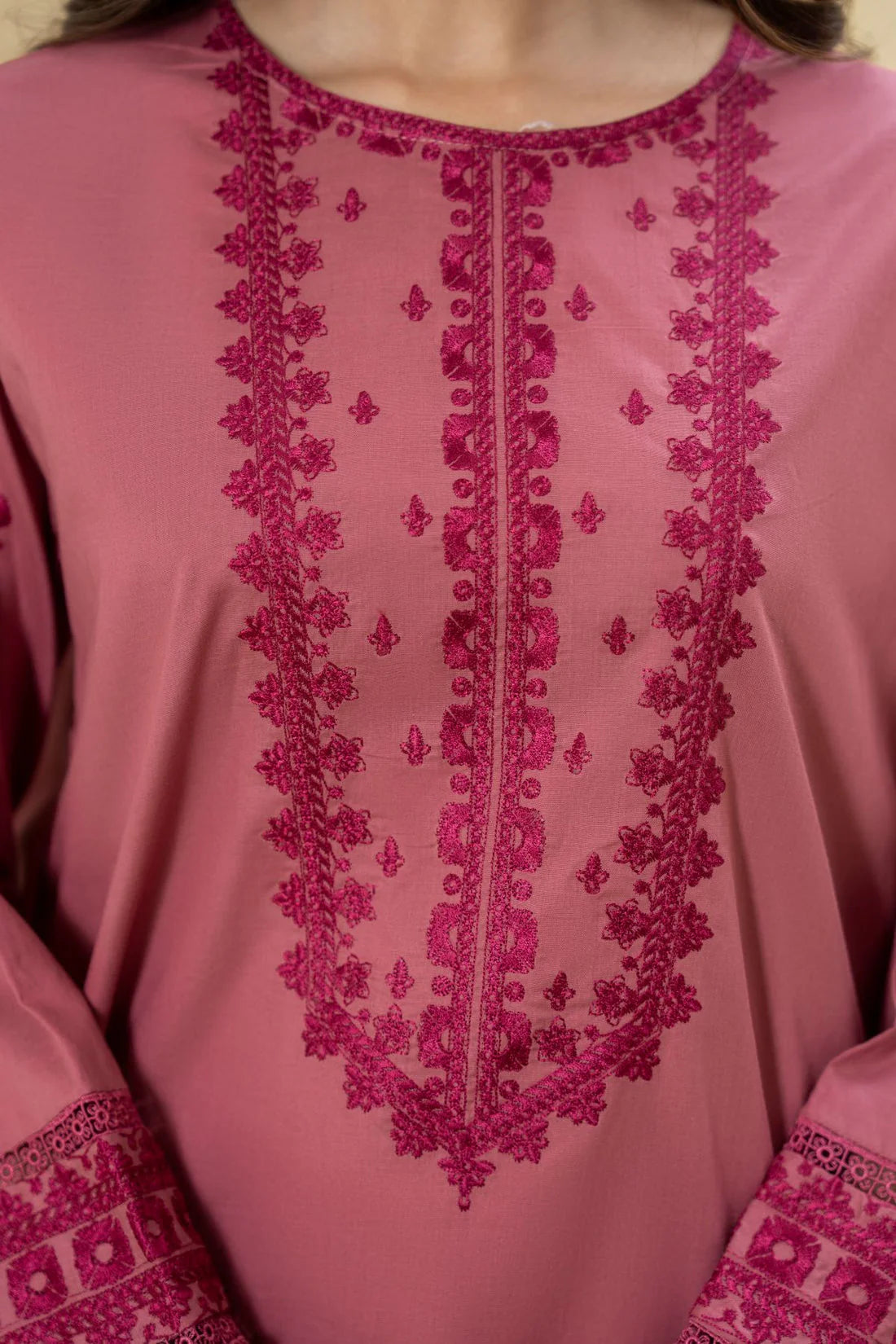 RUBY UNSTITCHED DHANAK 2PC WITH DHANAK EMBROIDERED TROUSER