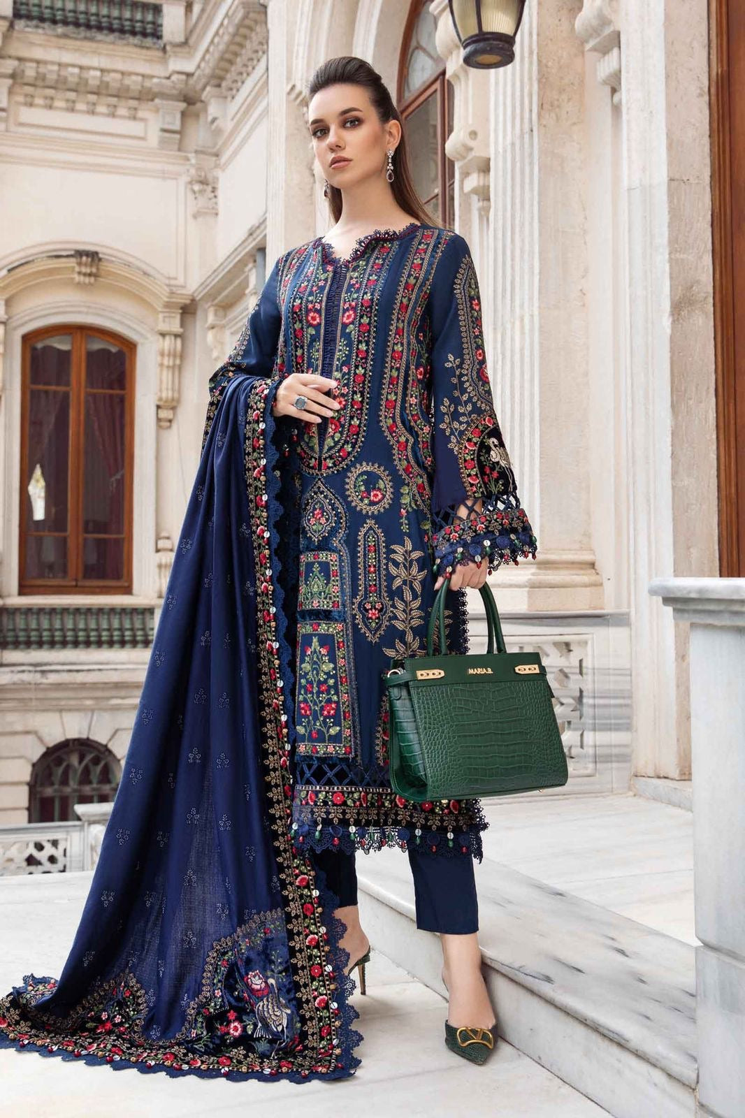 Maria b Hit code Available on Dhanak with Emb Dhanak emb shawl