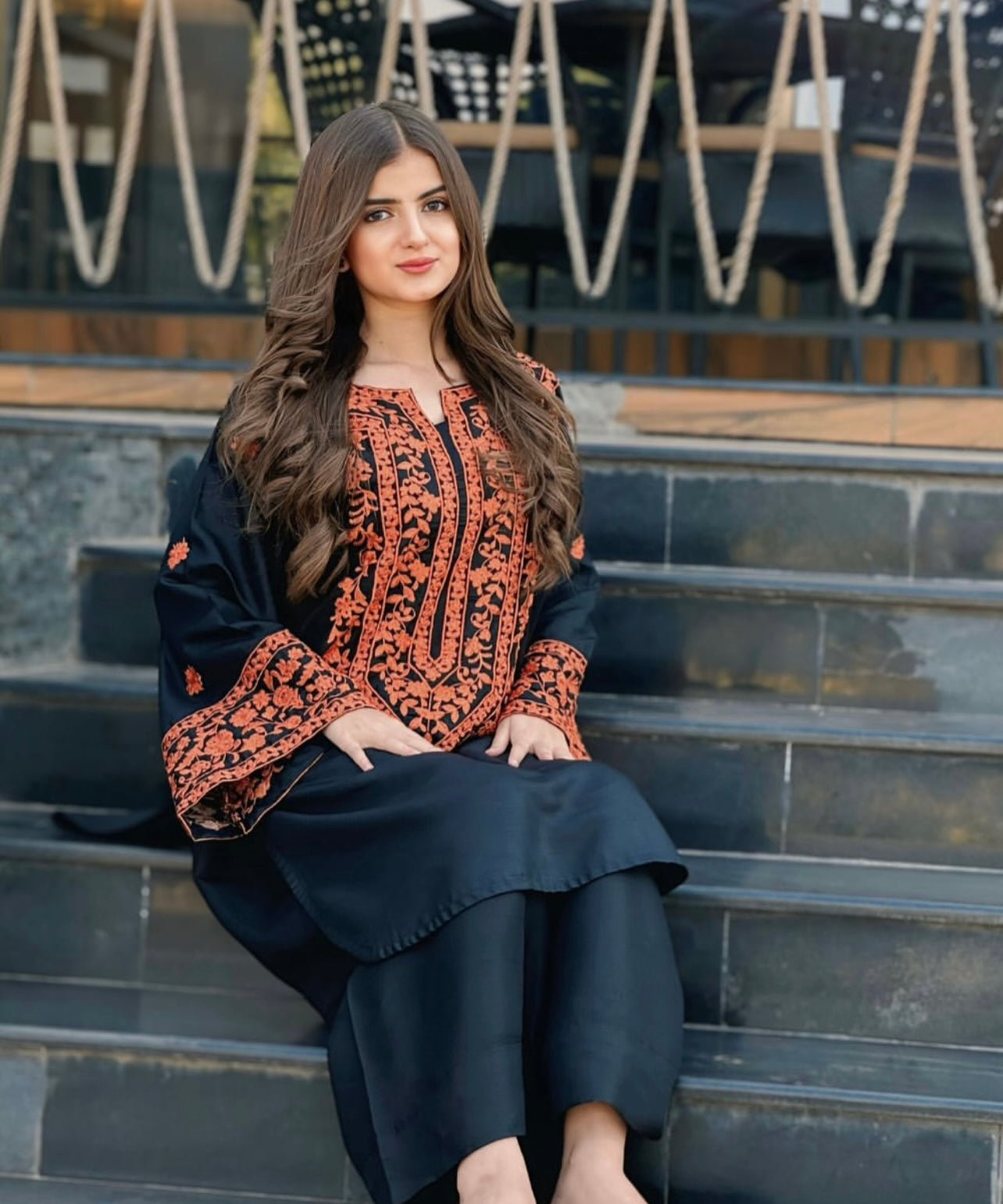 UMZAY UNSTITCHED DHANAK 2PC WITH DHANAK EMBROIDERED TROUSER
