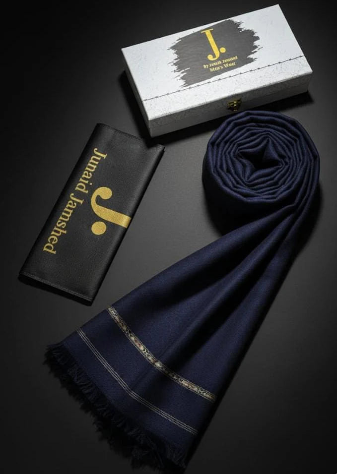 Men Exclusive Woolen Shawl Navy Blue D-001