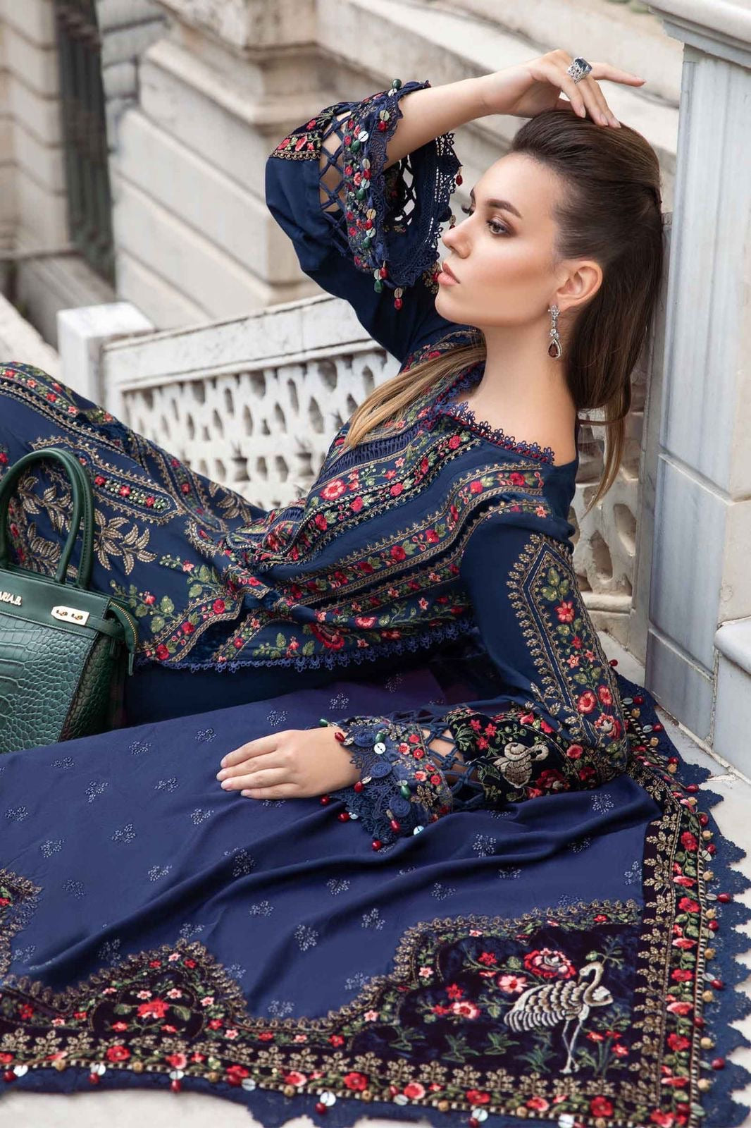 Maria b Hit code Available on Dhanak with Emb Dhanak emb shawl